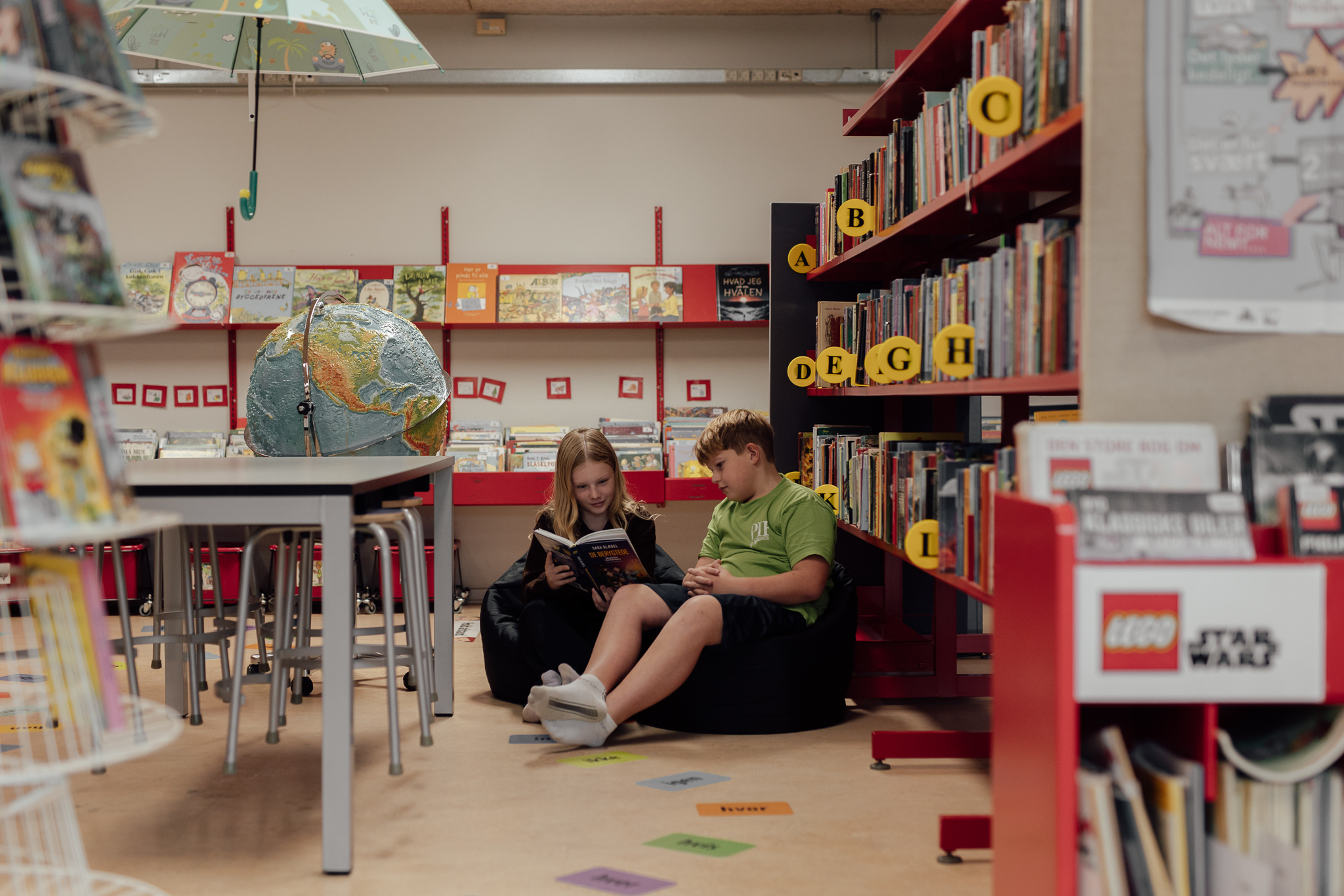 Elever på skolens pædagogiske læringscenter